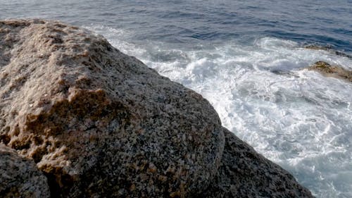 Drone Video of Crashing Ocean Waves at Shore