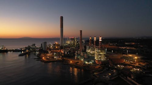 Aerial Footage of a Power Plant