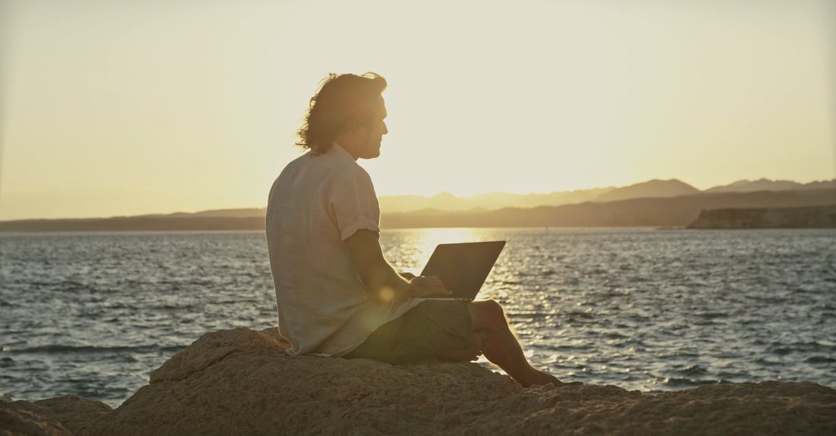 Man Using Computer 4k A mAn Using His Laptop Outdoors Free Stock Video Footage, Royalty-Free ...