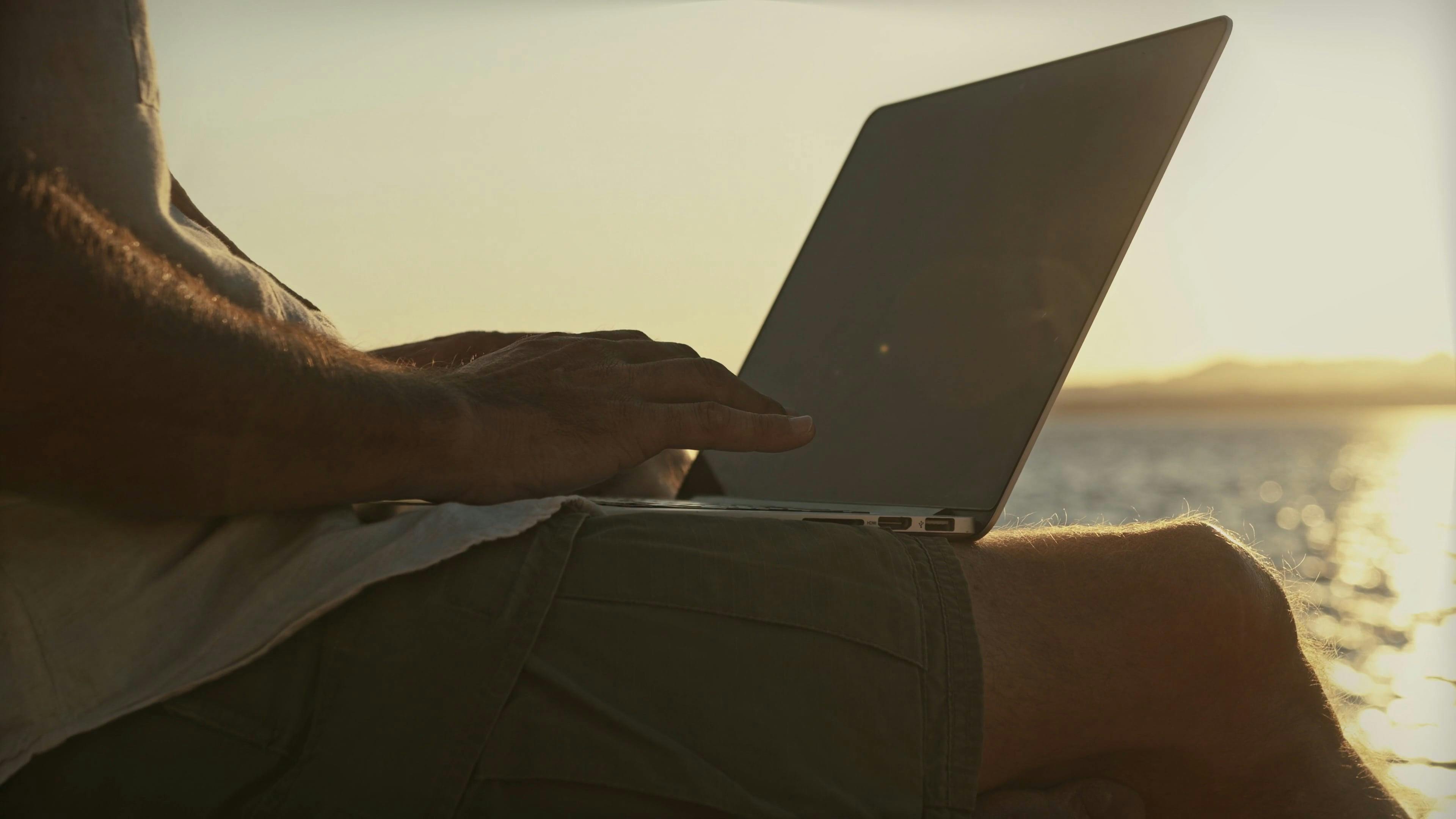 'a person using a laptop'