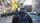 man walking city