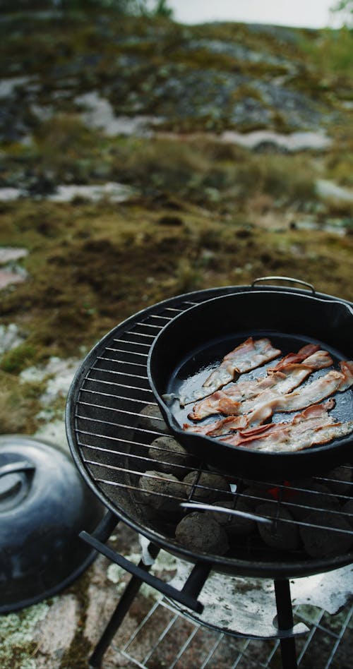 Close up View of Pork Being Grilled