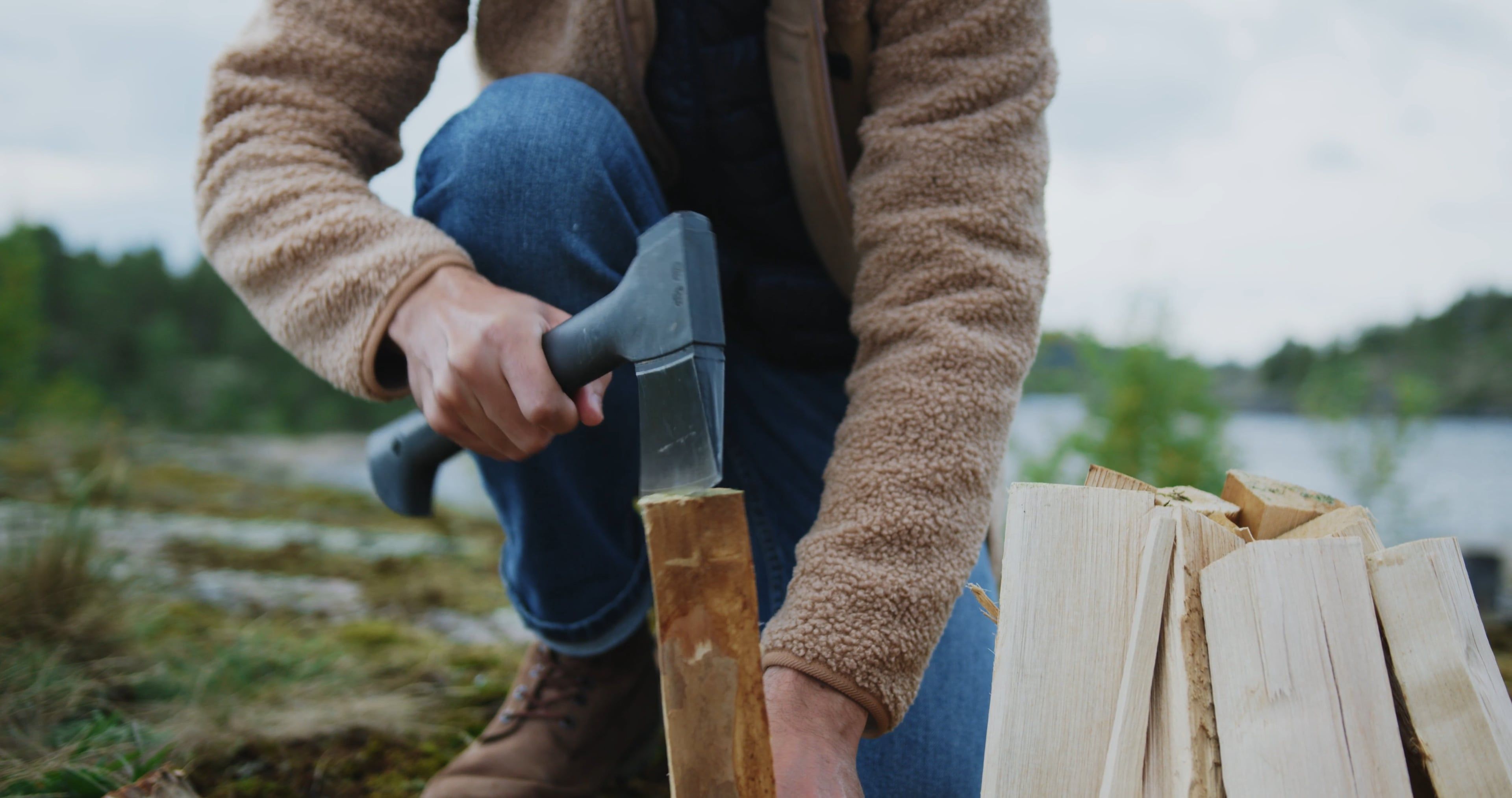 Man Chopping Woods by Using an Axe · Free Stock Video