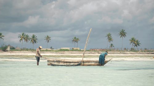 Two Men Readying Their Fishing Boat