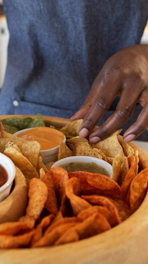 Preparing Chips And Dips 