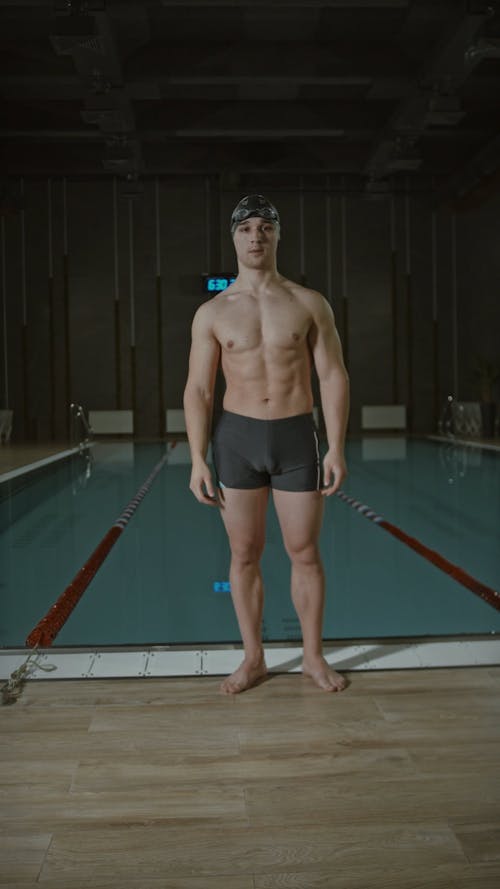 A Swimmer Looking in the Camera