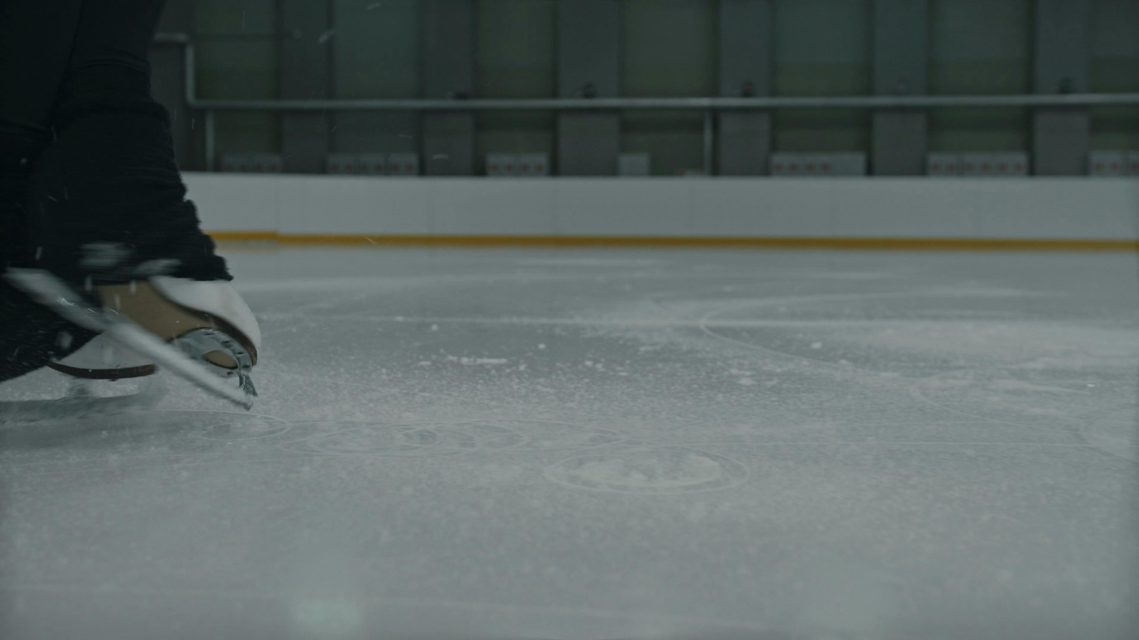 Athlete Skating on Ice Rink · Free Stock Video