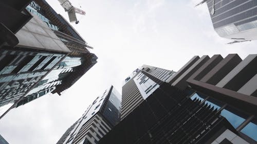 Tall Skyscrapers Seen From Street Level