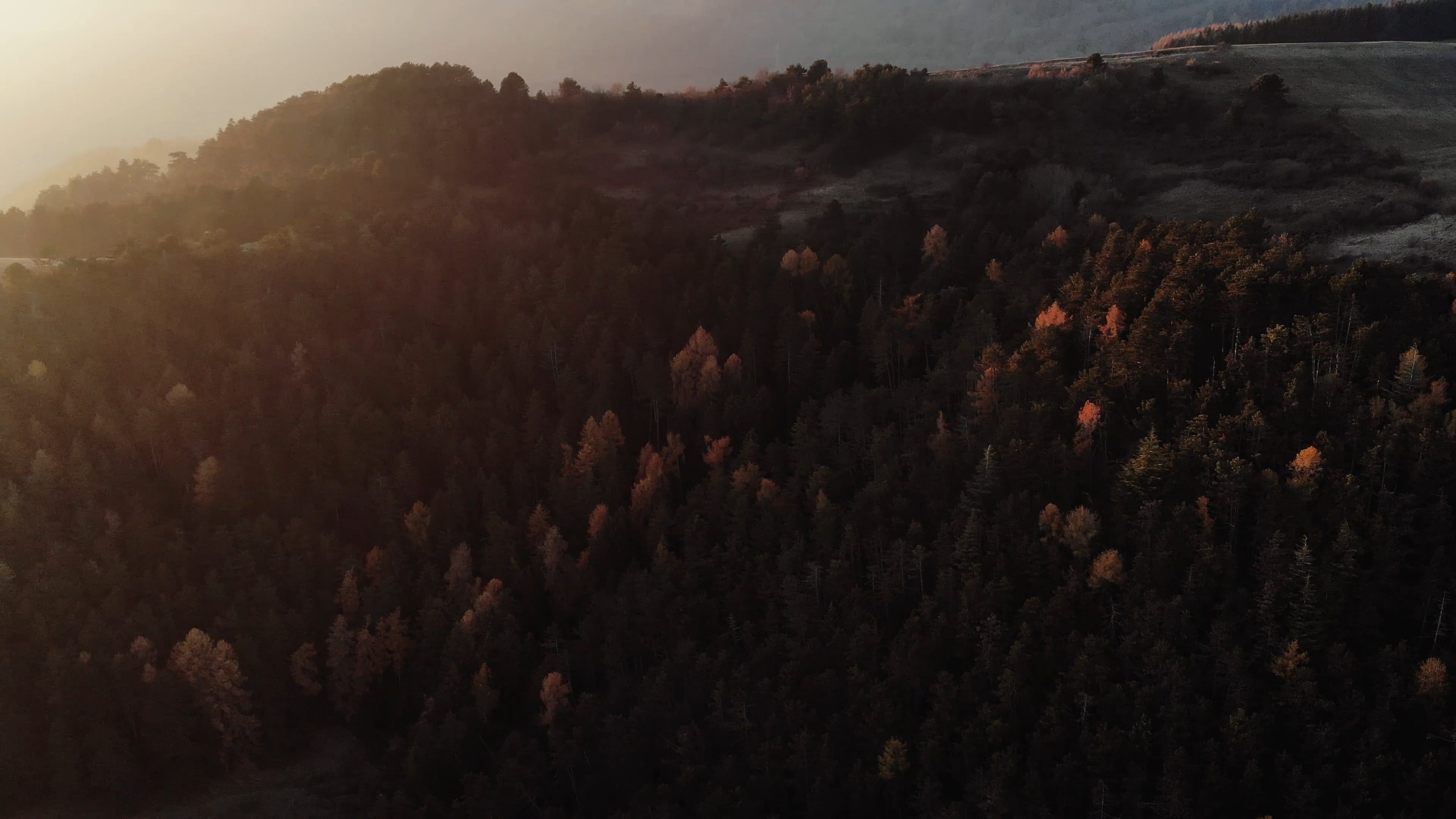 Aerial View of the Mountains and the Forest on a Sunrise Free Stock ...