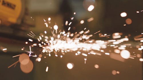A Footage of Sparks from an Angle Grinder