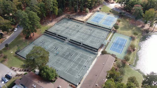Drone Footage of a Tennis Court