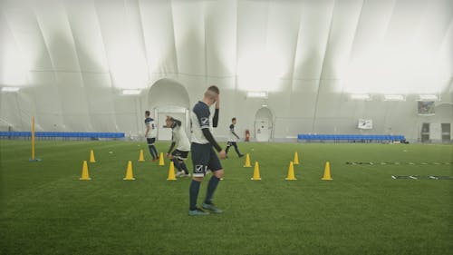 Football Team Training Indoors