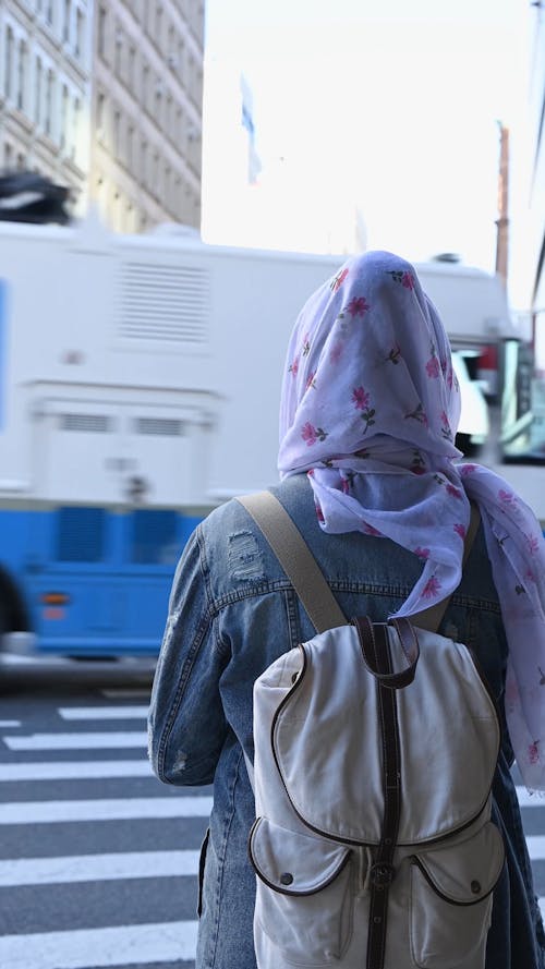 Pedestrian Waiting to Cross the Street