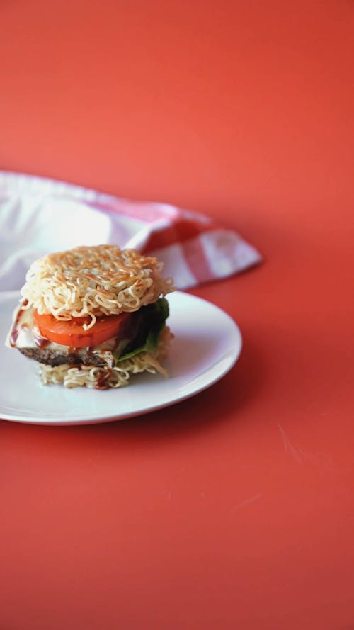 Ramen Burger with Coke in Can