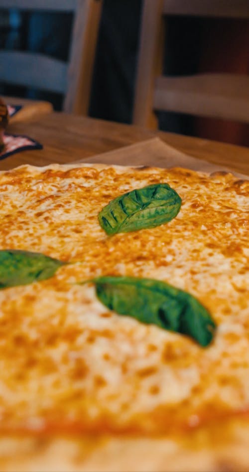 Close-up Shot of a Pizza