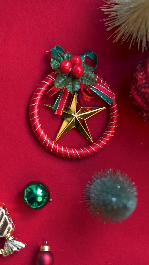 Close Up of Christmas Ornaments