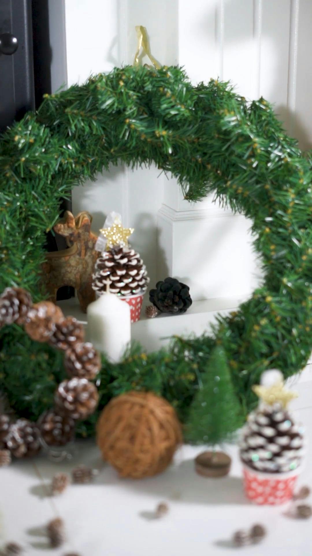 Wreath Over Fireplace Mantel Videos, Download The BEST Free 4k Stock