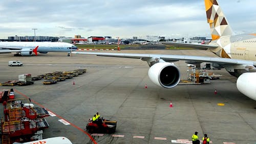 Airplains in an Airport 