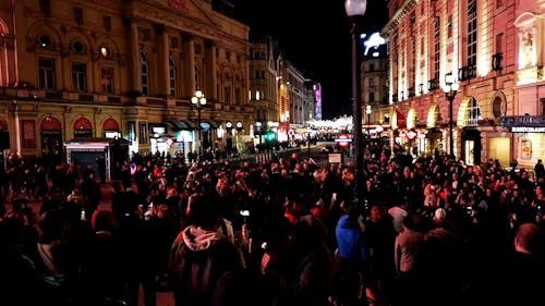 Time Lapse Video of a Crowded London City at Night