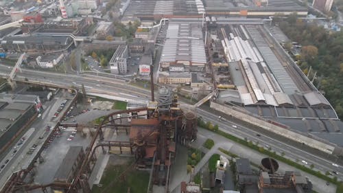 Aerial Footage of an Industrial Area 