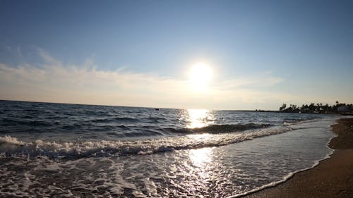 A Beautiful Sunset on the Sea Beach