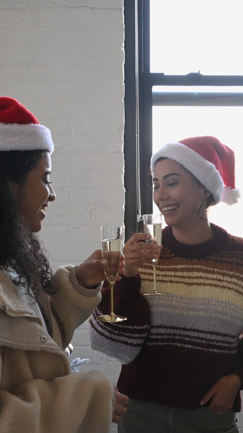 Friends Drinking on Christmas Time