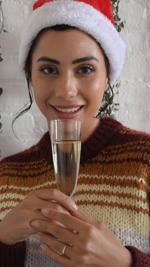 A Woman Holding a Glass of Champagne