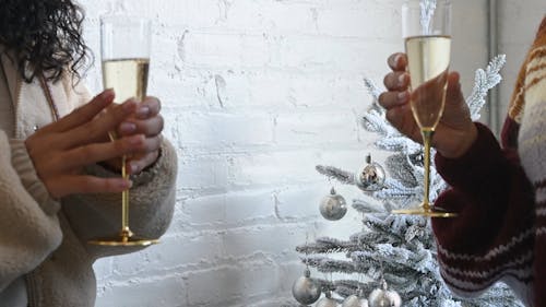 Couple Holding Champagne Glasses