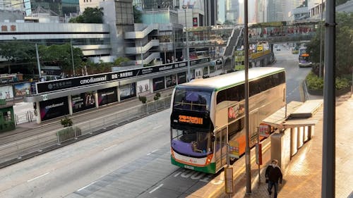 High Angle View of Hong Kong Busy Street 