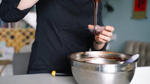 Putting Chocolate In a Container