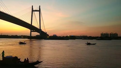 Sunset View at Howrah Bridge Calcutta