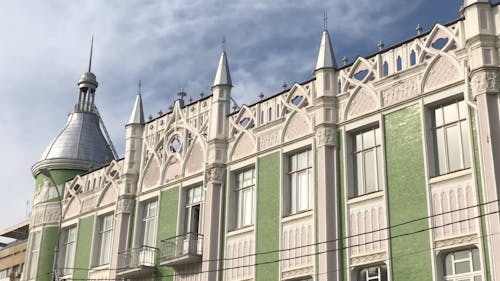 Close up of the Architectural Design of the Central Hotel in Krasnodar