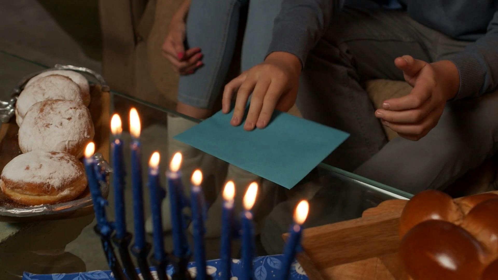 Gift Giving During Hanukkah Free Stock Video Footage, RoyaltyFree 4K