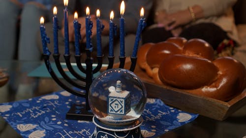 Hanukkah Items On Table