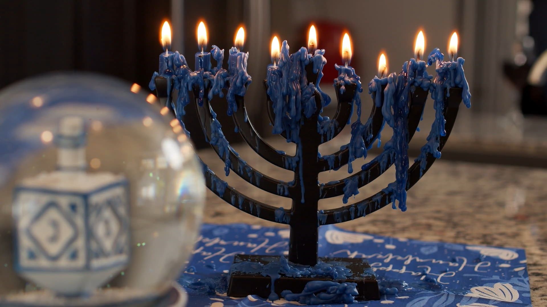 dreidel-and-gelts-on-the-table-free-stock-video