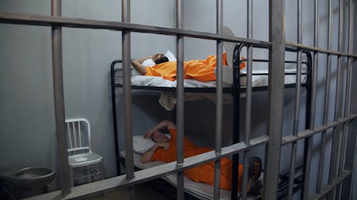 Inmates Behind Cell Bars