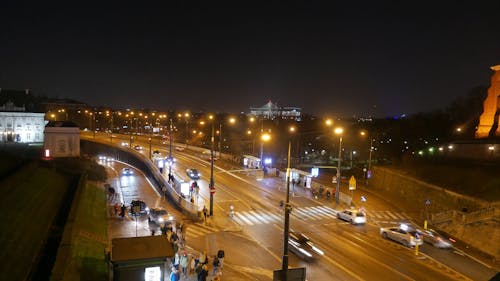 Time Lapse of an Avenue at Night 