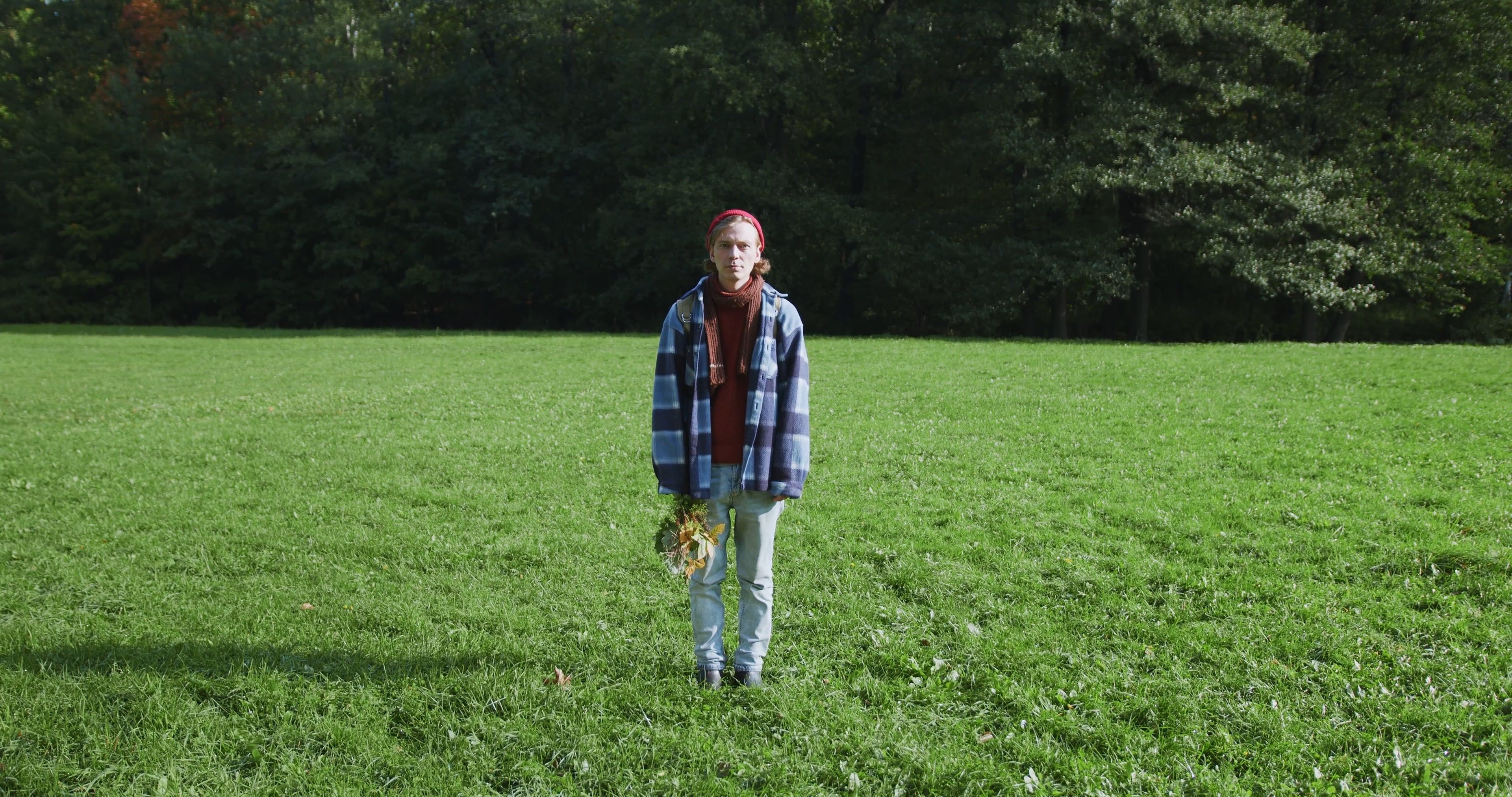 A Man Standing on a Field of a Grass Free Stock Video Footage, Royalty ...