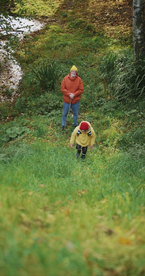 A Child Walking Uphill