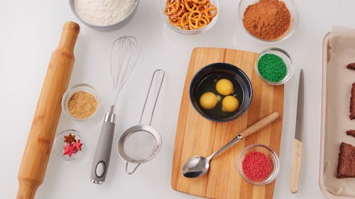 Ingredients And Tools Used In Making Chocolate Brownies