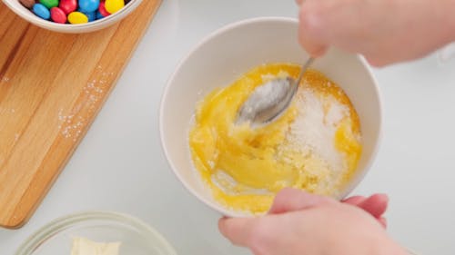 Mixing Sugar And Egg