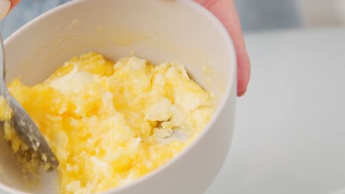 Mixing Dough Ingredients In A Bowl