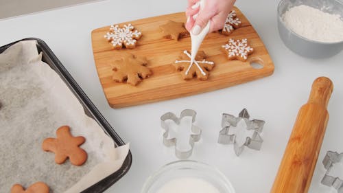 Biscotti Di Pan Di Zenzero E Fiocchi Di Neve