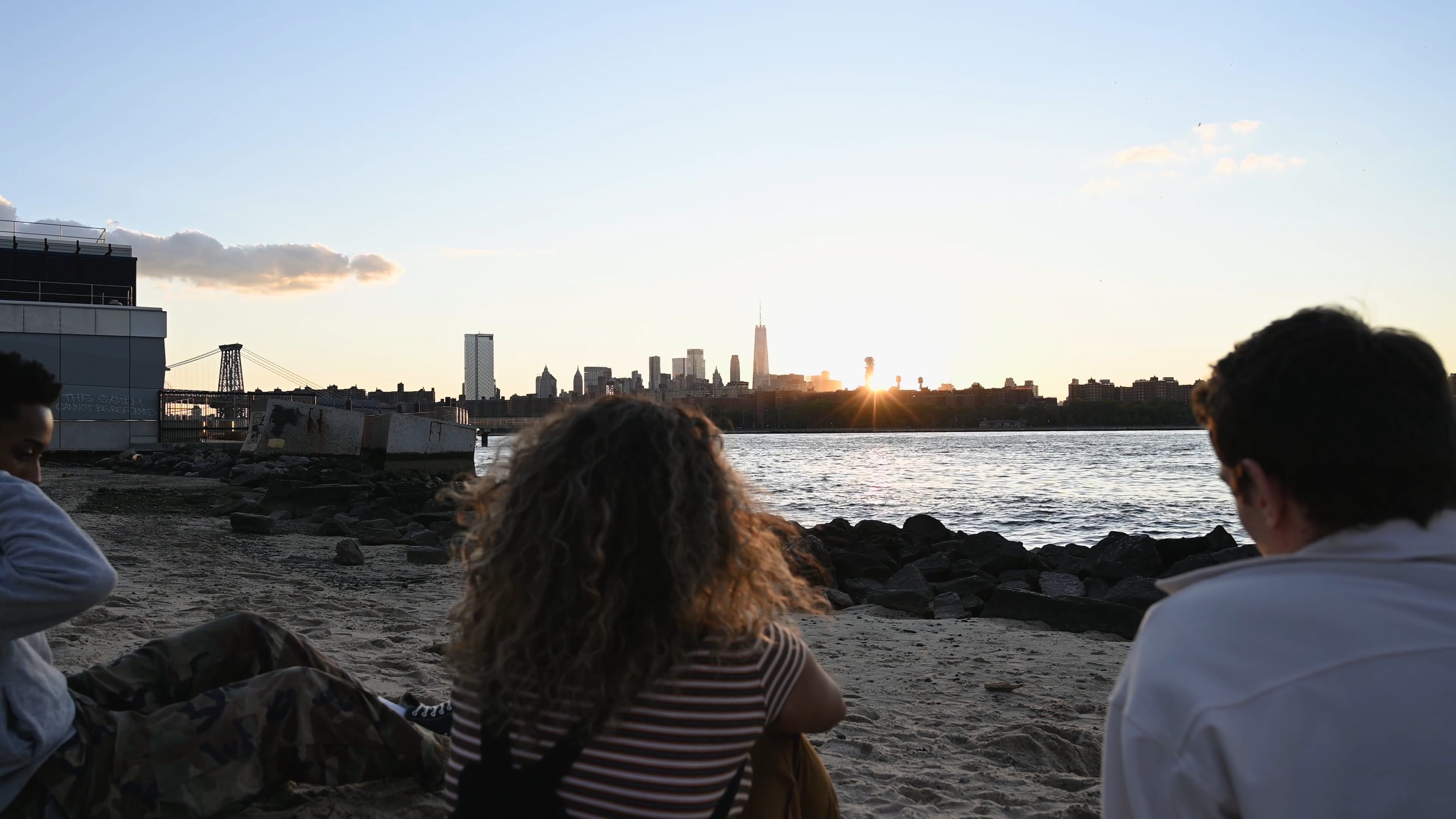 Friends Watching the Sunset and City Skyline Free Stock Video Footage ...