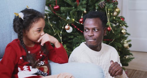 Dad and Daughter Talking to Each Other