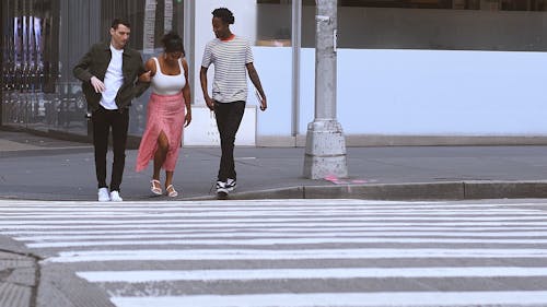 Friends Crossing the Street