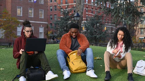 Three Students Outside