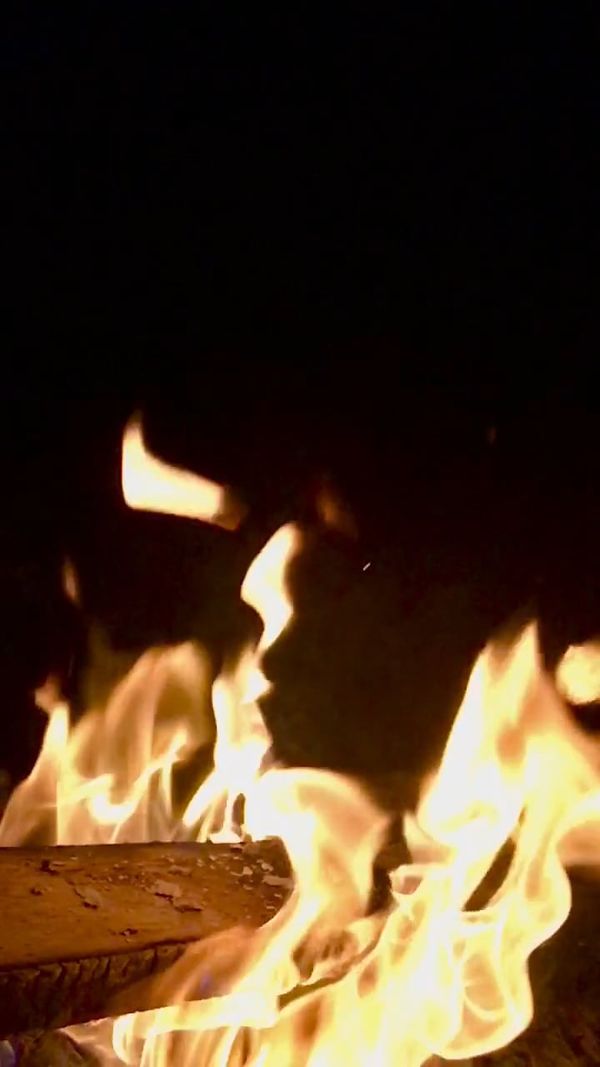 Close-Up Flames and Wood Burning in Fire Pit Free Stock Video Footage ...