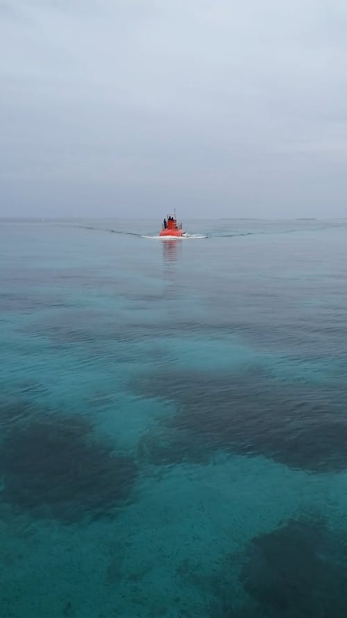 A Footage of a Boat on the Ocean