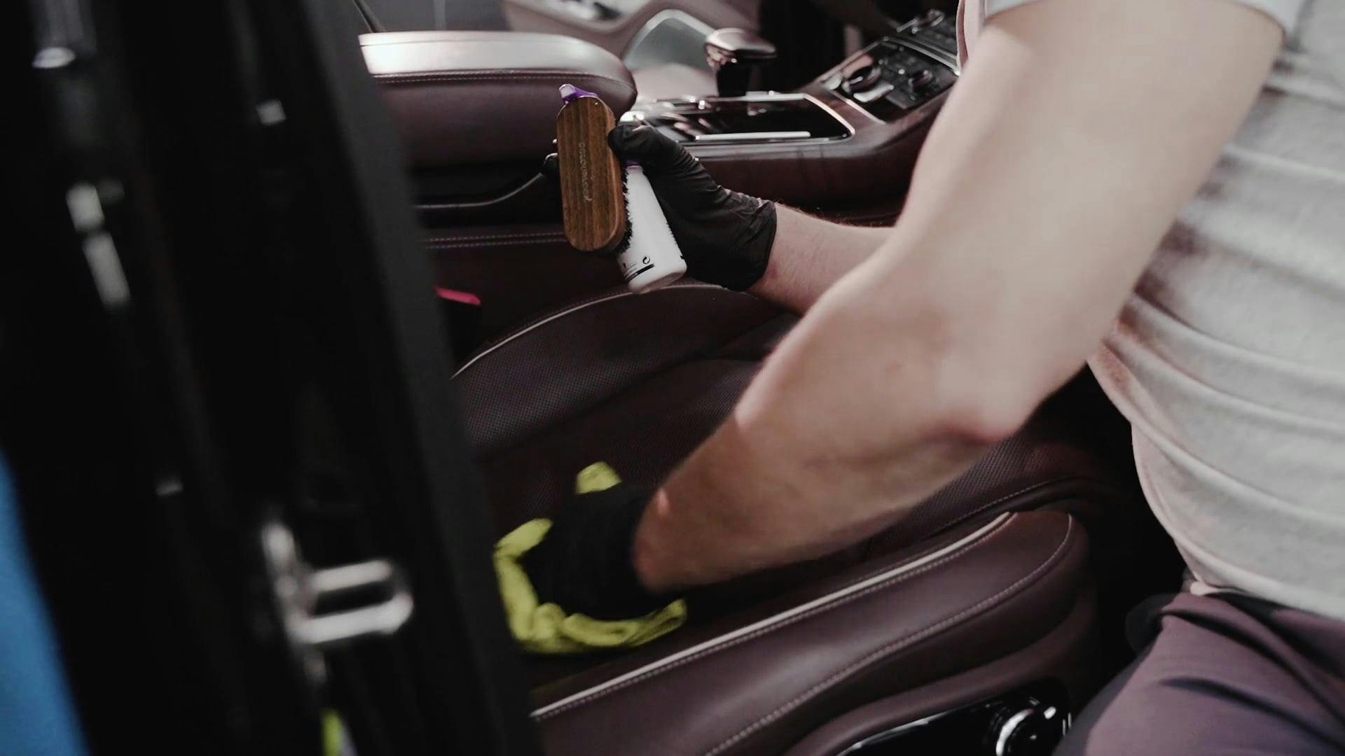 Man Cleaning Car Seat · Free Stock Video